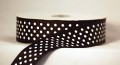 White on Black Confetti Dots, 1-1/2 width, 10 yards