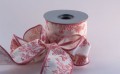 Toile, Pink,  2-1/2" width, 10-yard roll, wired  