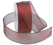 Luxor wired ribbon in red